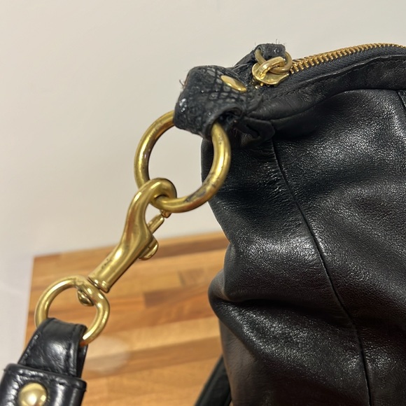 Coach Carryall Ashley Vermillion Purse Satchel Black Cowhide Leather Bag - Picture 6 of 11